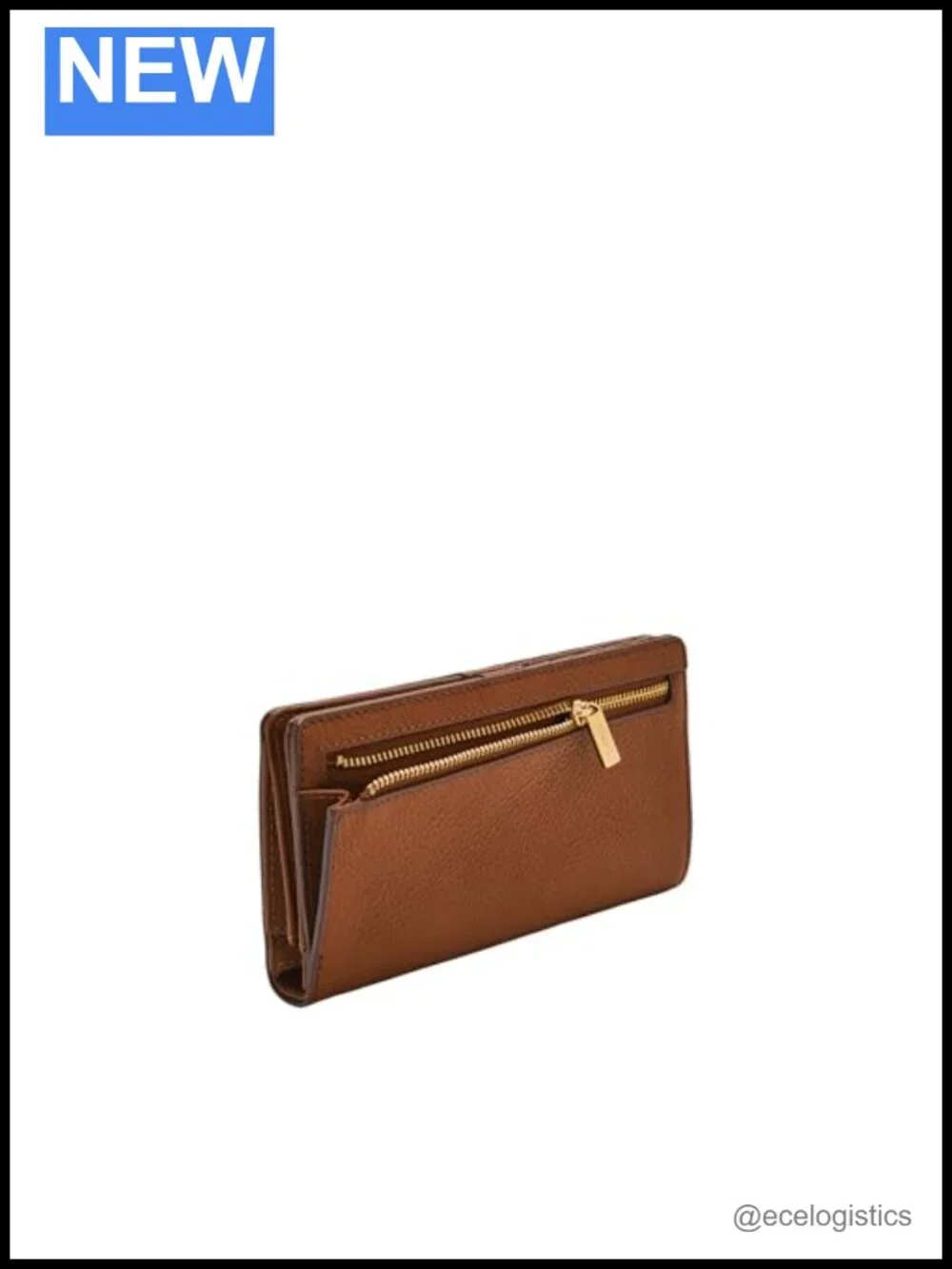Faux Leather Slim Bifold Wallet with Magnetic Snap & Zip Pocket